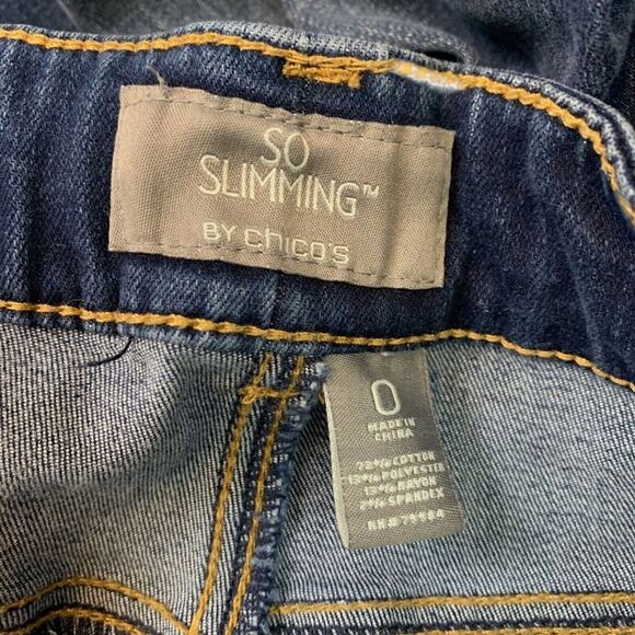 Chicos So Slimming Womens Distressed Blue Zip Fly Skinny Mid Rise Jeans 0 / 4 - Picture 13 of 16